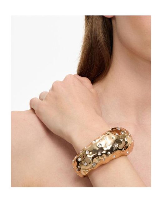 Self-Portrait Metallic Mottled Crystal Bangle