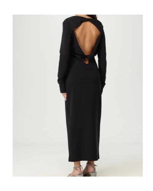 Emporio Armani Black Knot-Back Long-Sleeved Day Dress