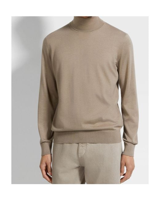 Zegna Brown Turtleneck Sweater for men