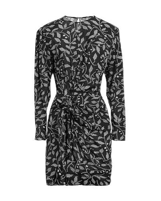 Isabel Marant Black Floral Printed Long-Sleeve Dress