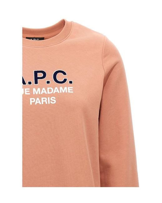 A.P.C. Pink Logo Printed Crewneck Sweatshirt