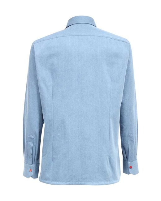 Kiton Blue Long-Sleeved Shirt for men