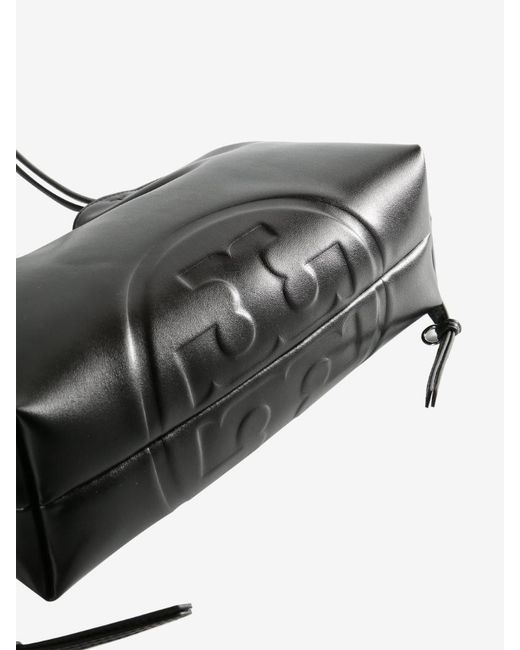 Tory Burch Black Ella Small Drawstring Tote Bag
