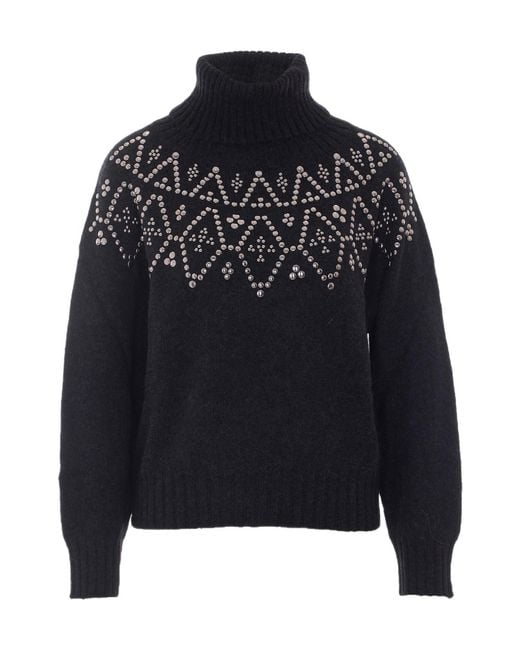 Alpha Studio Black Turtleneck Sweater