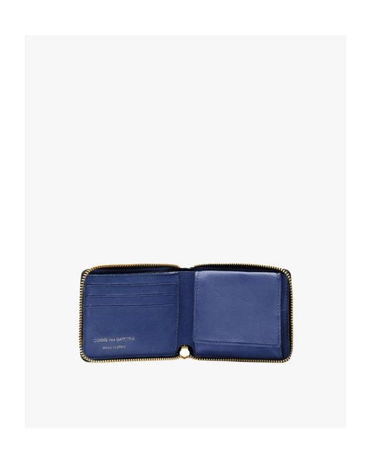 Comme des Garçons Blue Zip Wallet for men