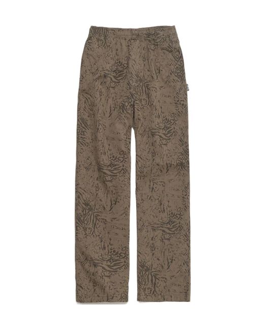 Stussy Gray Stüssy Patterned Straight-Leg Trousers for men