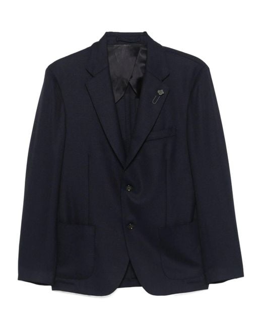 Lardini Blue Patch-Pocket Blazer for men