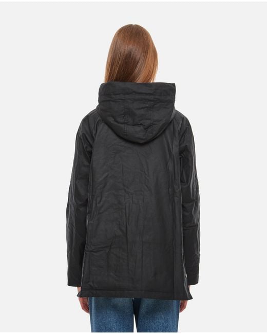 Barbour Black Press-Stud Hooded Jacket