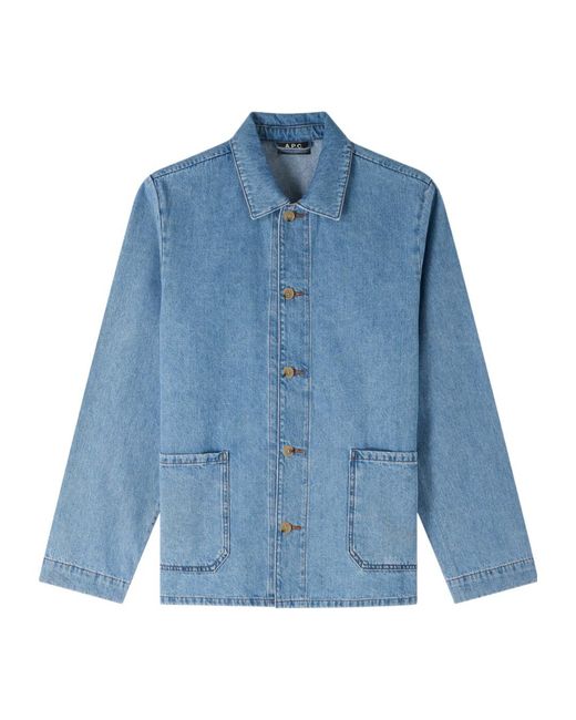A.P.C. Blue Kerlouan Logo Jacket for men
