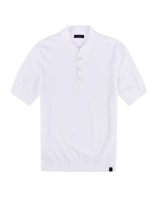 Fay White Piqu Polo Shirt for men