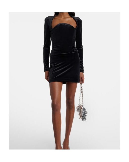 Mugler Black Velvet Bustier Dress