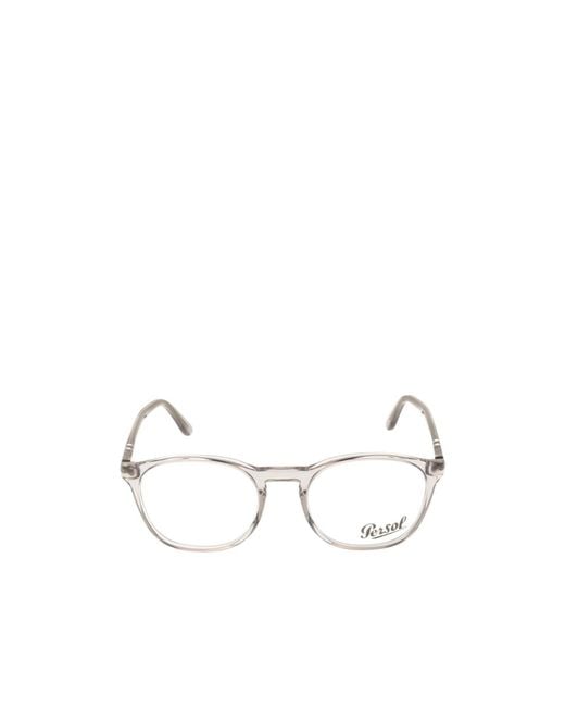 Persol White Round Frame Glasses for men