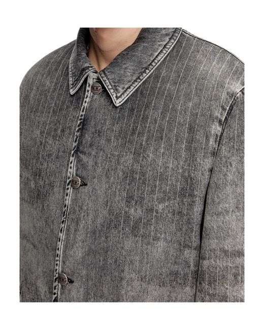 DIESEL Gray Pinstripe Windbreaker for men