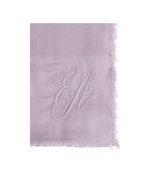 Emporio Armani Purple Rectangular Scarf