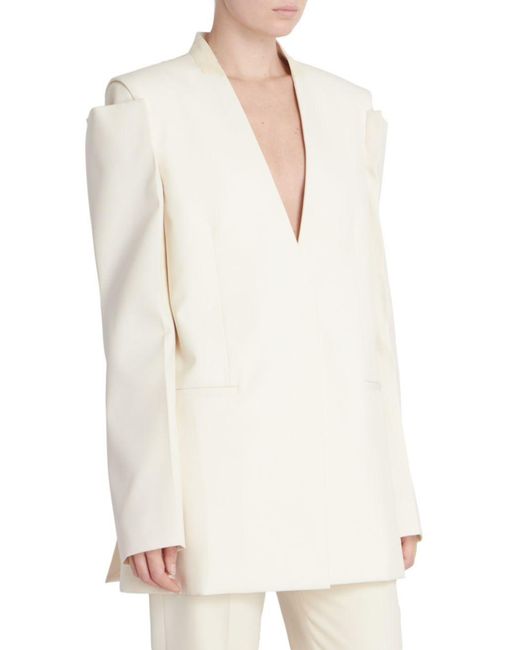 Givenchy White Cut-Out Single-Breasted Blazer