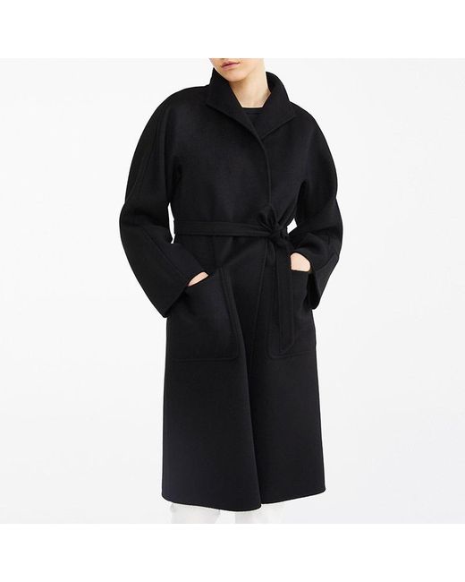 Max Mara Black Lace-Up Coat