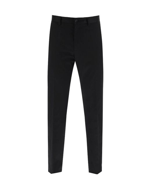 Dolce & Gabbana Black Mid-Rise Chino Trousers for men
