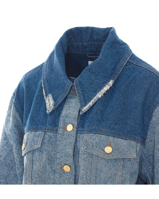 Ganni Blue Patchwork Denim Jacket