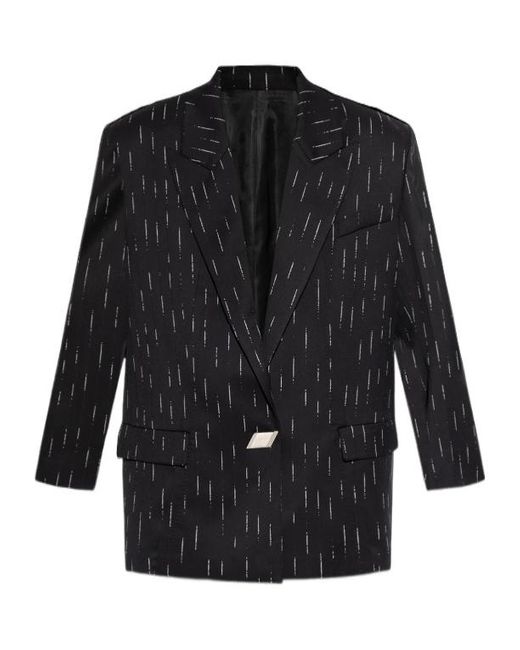 The Attico Black The Logo Plaque Tailored Blazer