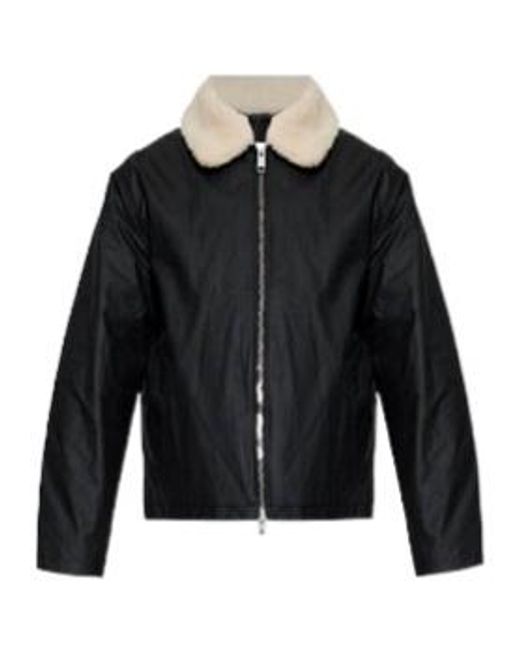 AllSaints Black Boston Shearling Collar Jacket