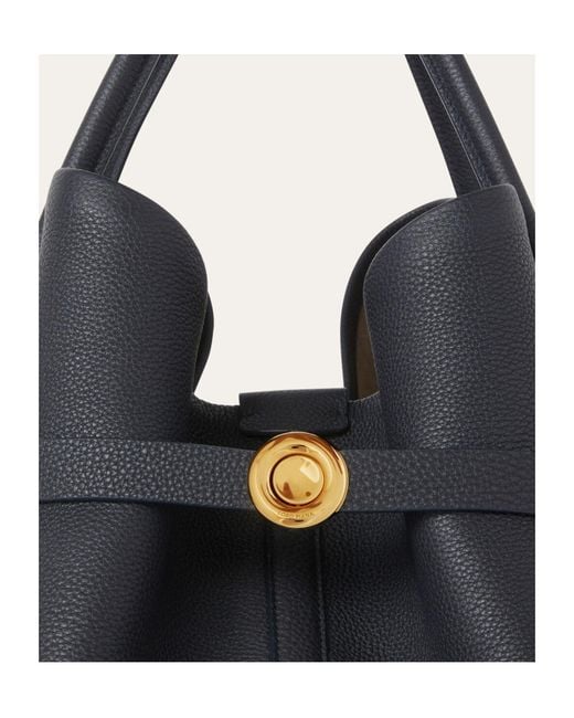 Loro Piana Black Logo-Embossed Tote Bag