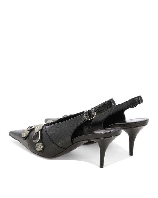 Balenciaga Black Cagole Slingback Pumps