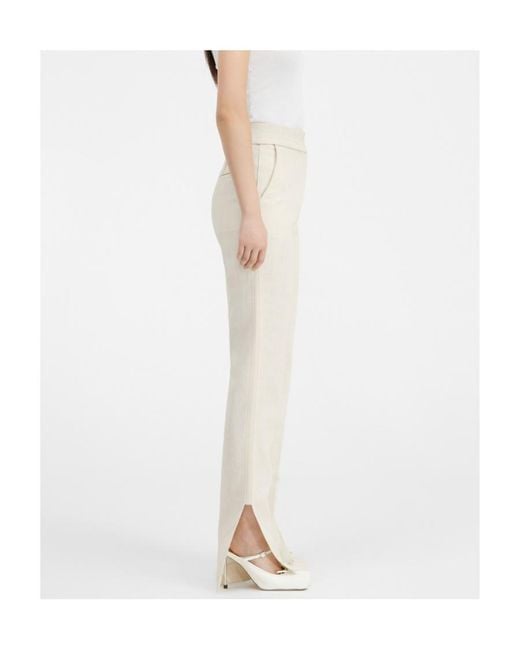 Jacquemus White Side Split Straigh-Leg Pants