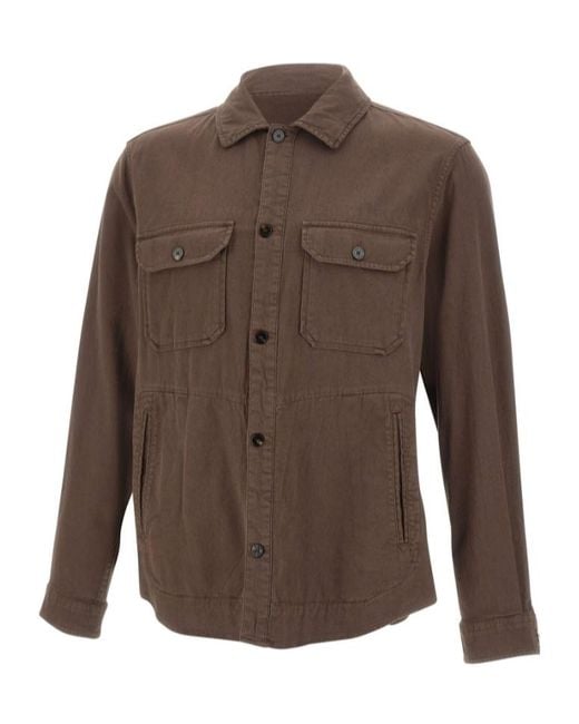 Woolrich Brown Safari Overshirt Shirt for men
