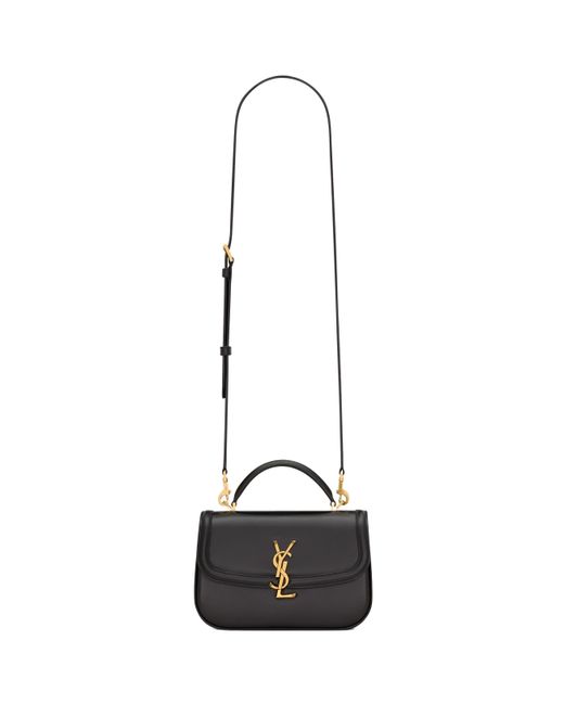 Saint Laurent White Cassandre Calf Leather Shoulder Bag