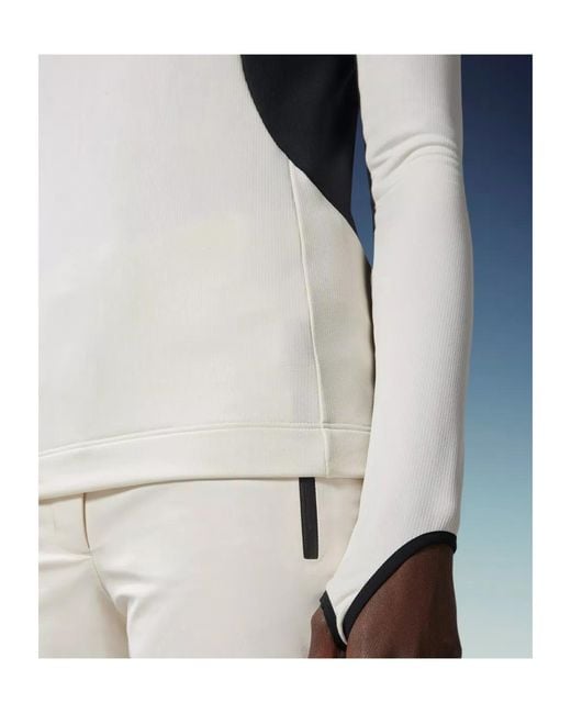 Moncler White Grenoble Half-Zip Sweater