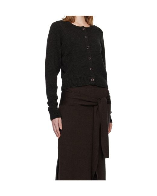 Lemaire Black Button-Front Cardigan