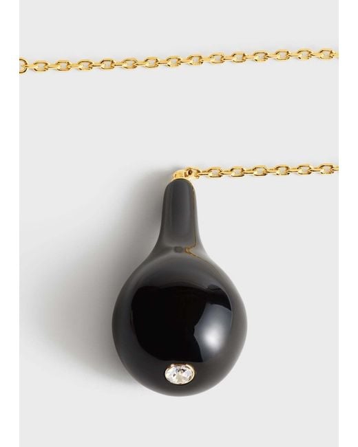 Totême White Large Onyx Drop Necklace