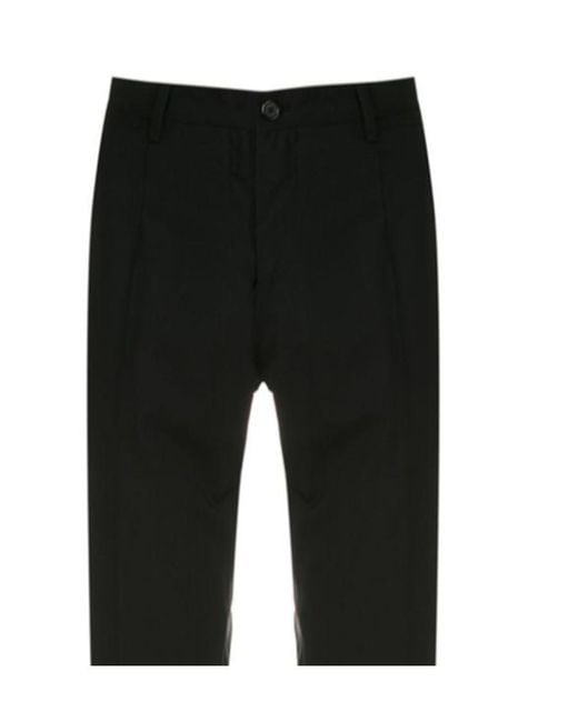 Dolce & Gabbana Black Slim Fit Tailored Trousers for men