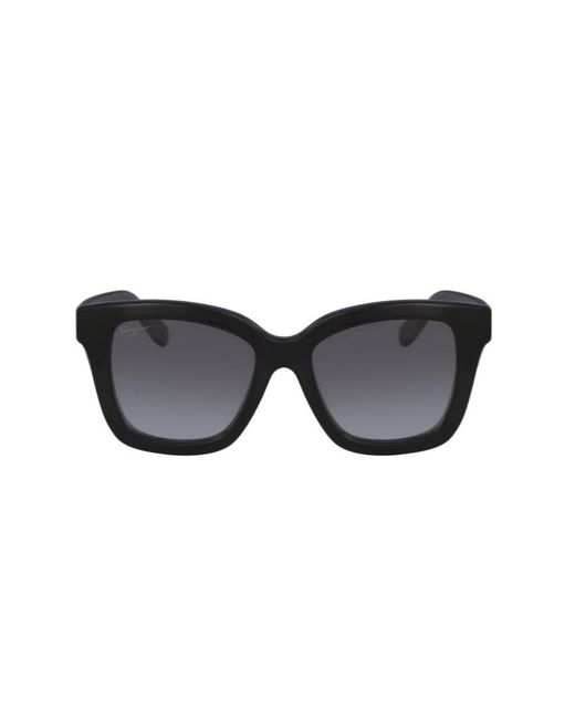 Ferragamo Black Logo Sunglasses