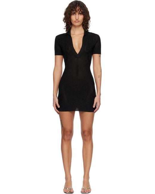 Amiri Black Lurex Knit Mini Dress