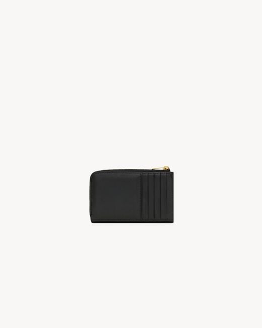 Saint Laurent Black Jamie Zip Card Case