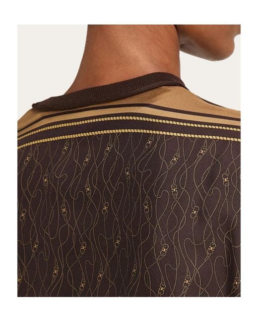 Ferragamo Brown Cardigan With Silk Panel Detail