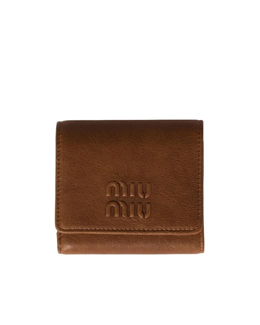 Miu Miu Brown Small Nappa Leather Wallet