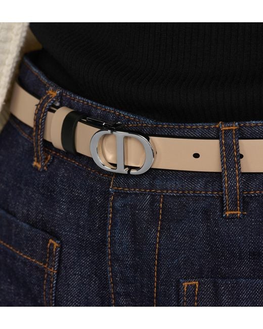 Dior White 30 Montaigne Reversible Belt