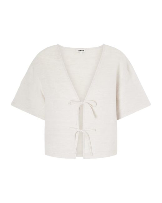 Staud White Linen Blouse