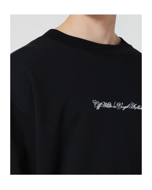 Off-White c/o Virgil Abloh Black Logo Printed Crewneck Sweatshirt for men