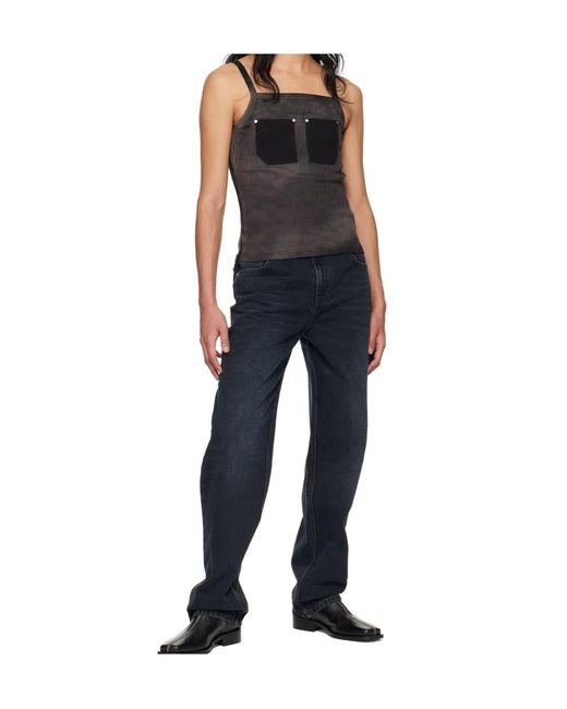 Dion Lee Black Rivet-Embellishment Tank Top for men