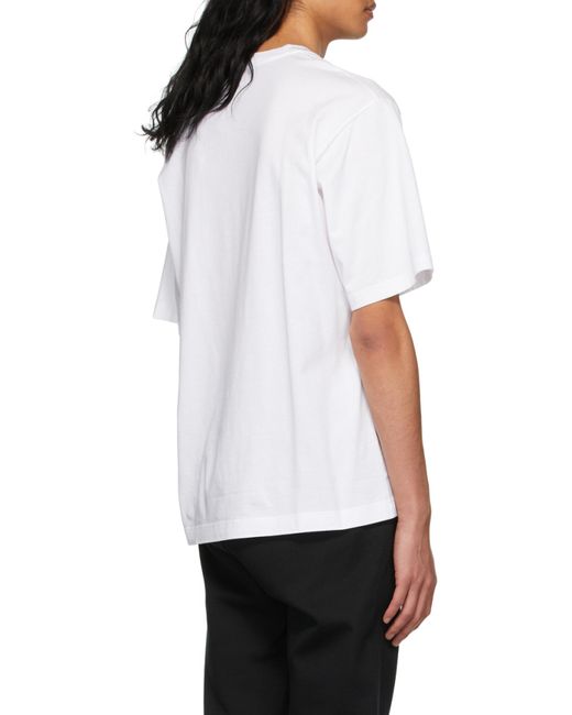 Dolce & Gabbana White Slogan-Print Cotton T-Shirt for men