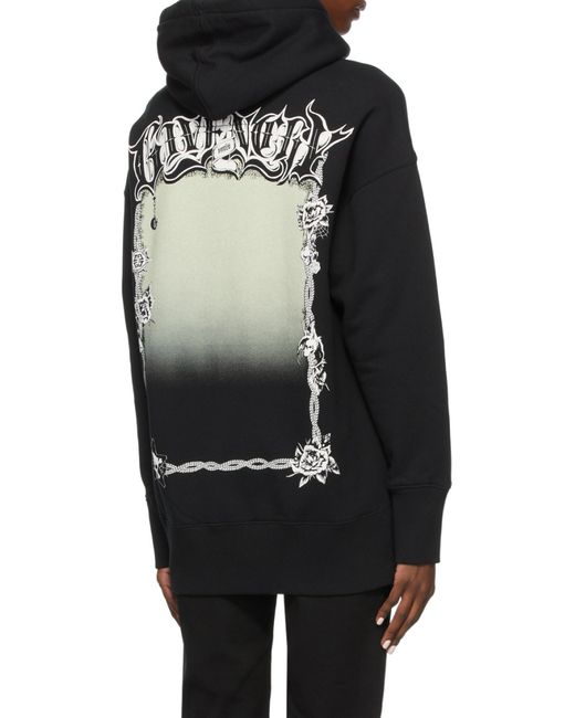 Givenchy Blue Graphic Printed Oversized Hoodie