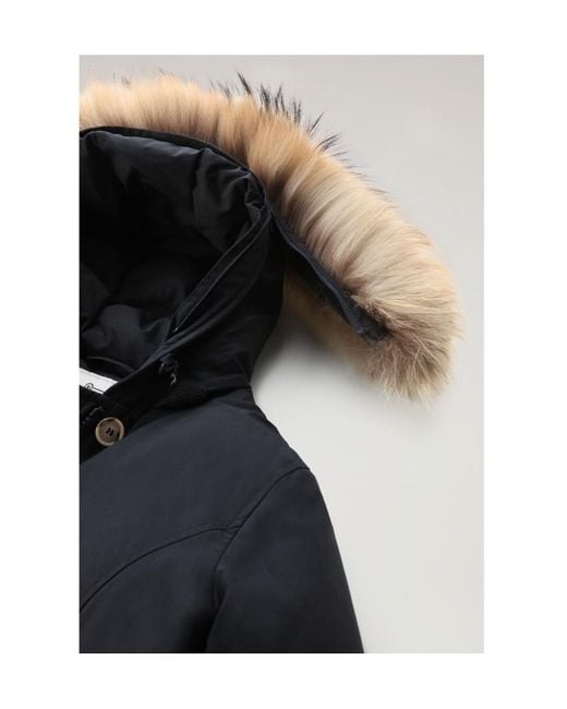 Woolrich Blue Arctic Fur-Trimmed Hooded Parka