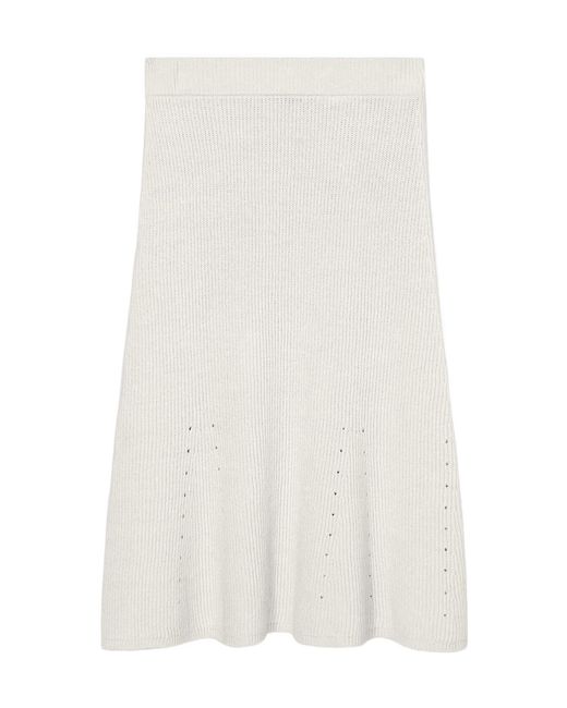 Joseph White Ribbed Knit Midi Skirt