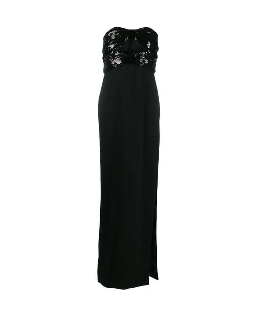 Saint Laurent Black Sequinned Maxi Dress