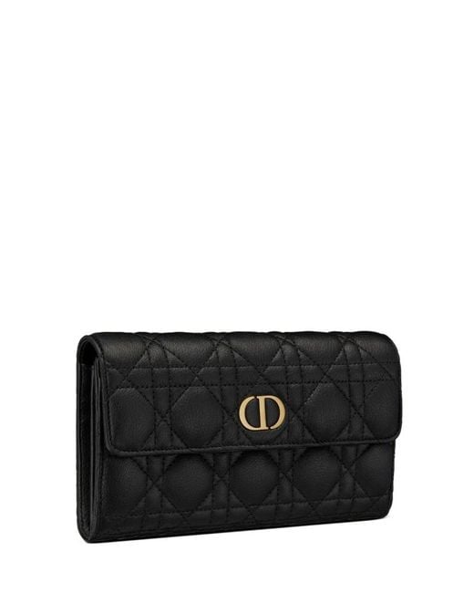Dior Black Caro Orchid Long Wallet