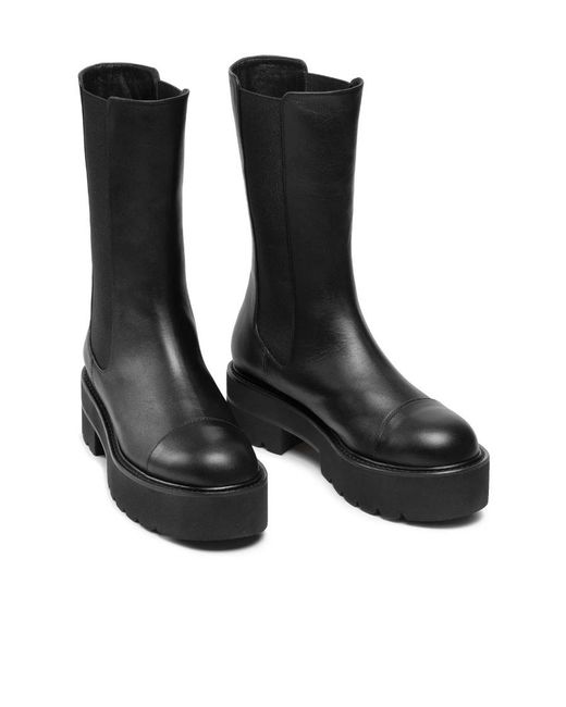 Stuart Weitzman Black Elastic Side Short Boots