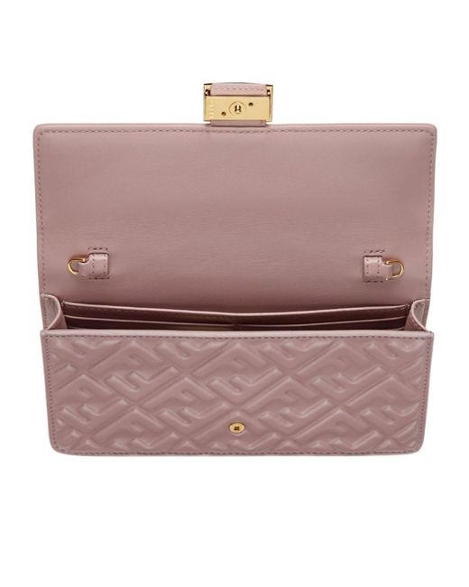 Fendi Pink Mauve Nappa Leather Wallet With Ff Motif